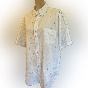 Weatherproof White Short Sleeve Shirt with Colorful Accents